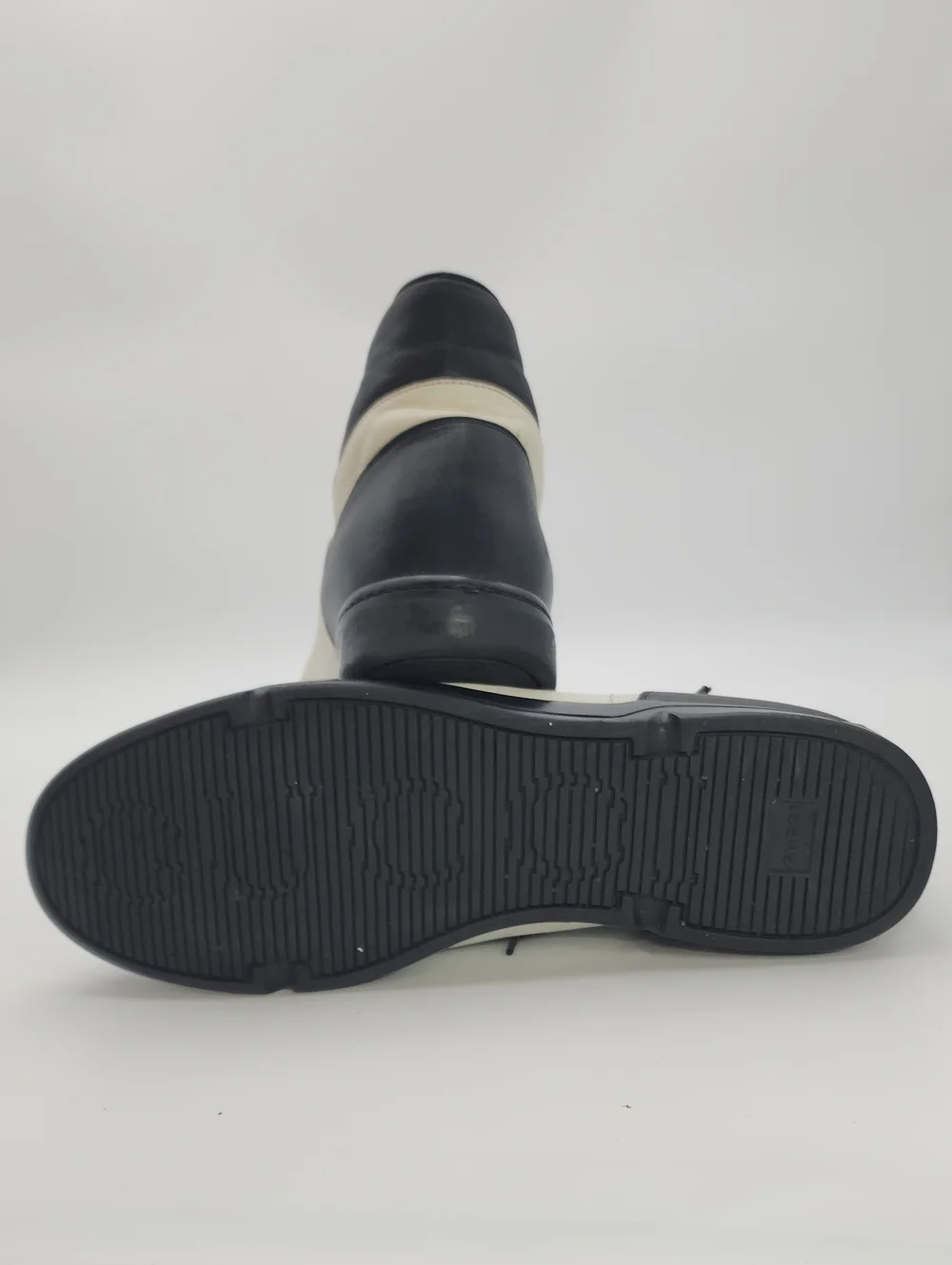 Gucci Interlocking GG High-Top Leather Sneakers Black White Men's Size 11